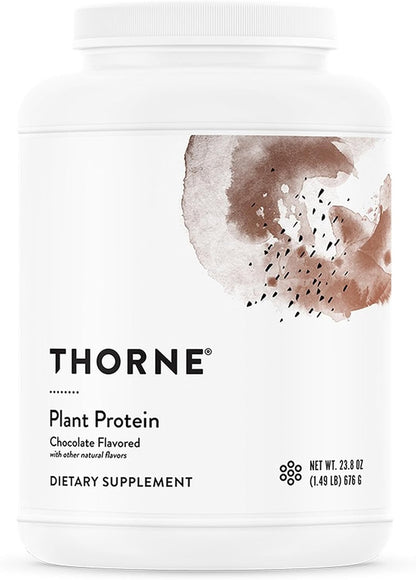 THORNE - Plant Protein - 22 Grams of Vegan Protein Powder - Pea, Rice & Chia Seed Protein with Complete Amino Acid Profile - NSF Certified for Sport - Chocolate - Gluten-Free - About 20 Servings