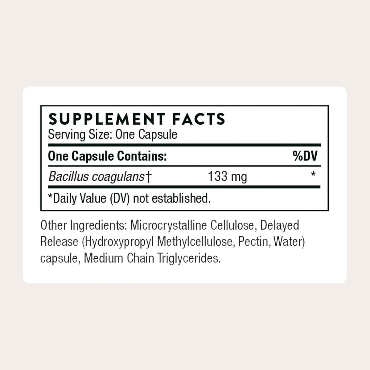 THORNE - Bacillus Coagulans Probiotic - Shelf Stable Probiotic Supplement to Promote GI Health* - 60 Capsules