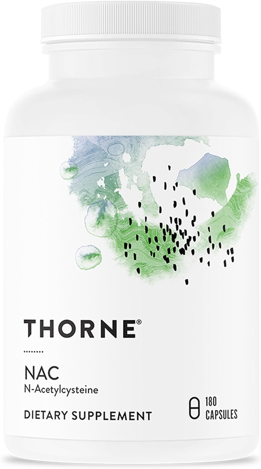 THORNE - NAC - N-Acetylcysteine - 500mg - Supports Respiratory Health & Immune Function - Promotes Liver & Kidney Detox* - Gluten, Dairy & Soy-Free - 90 Servings