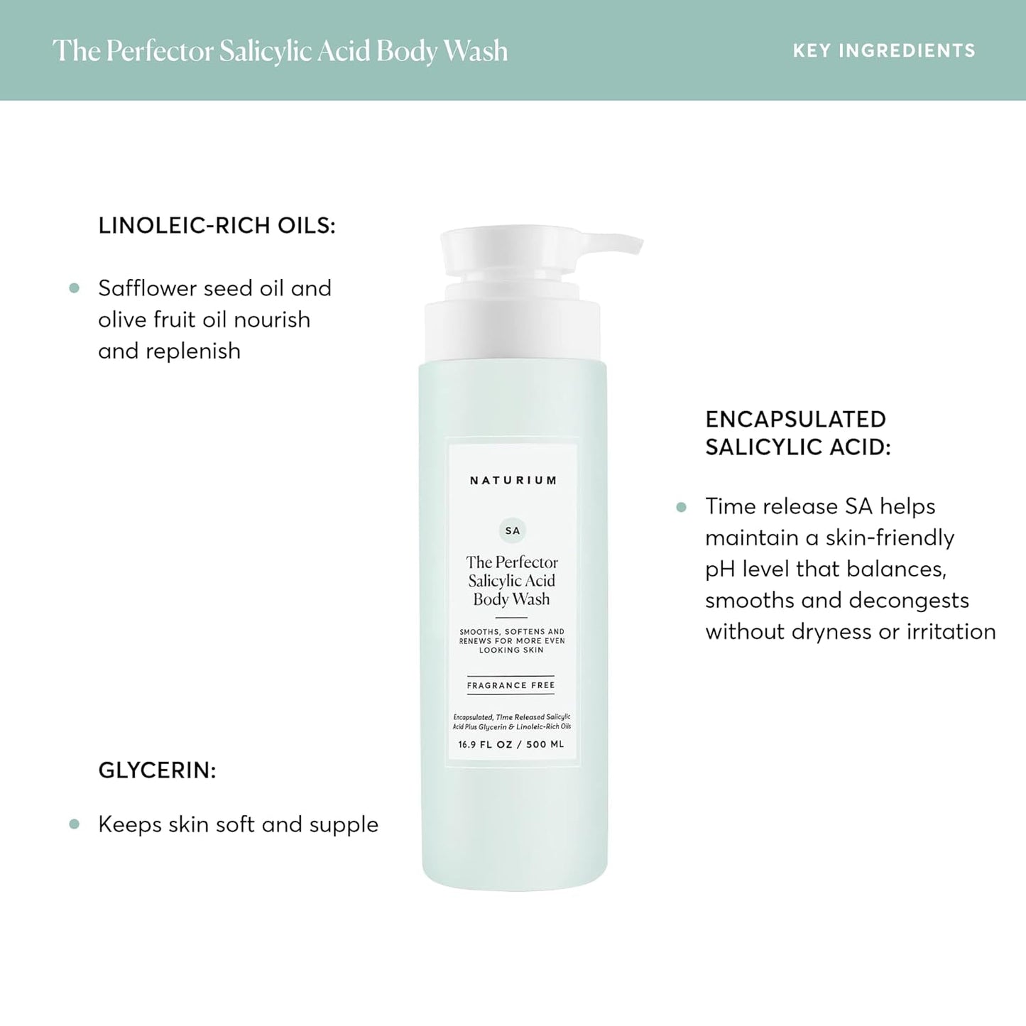 Naturium The Perfector/Booster/Brightener/Energizer/Glow Getter/Multi Vitamin Body Wash, Gentle & Smoothing Cleanser - 16.9 Fl Oz