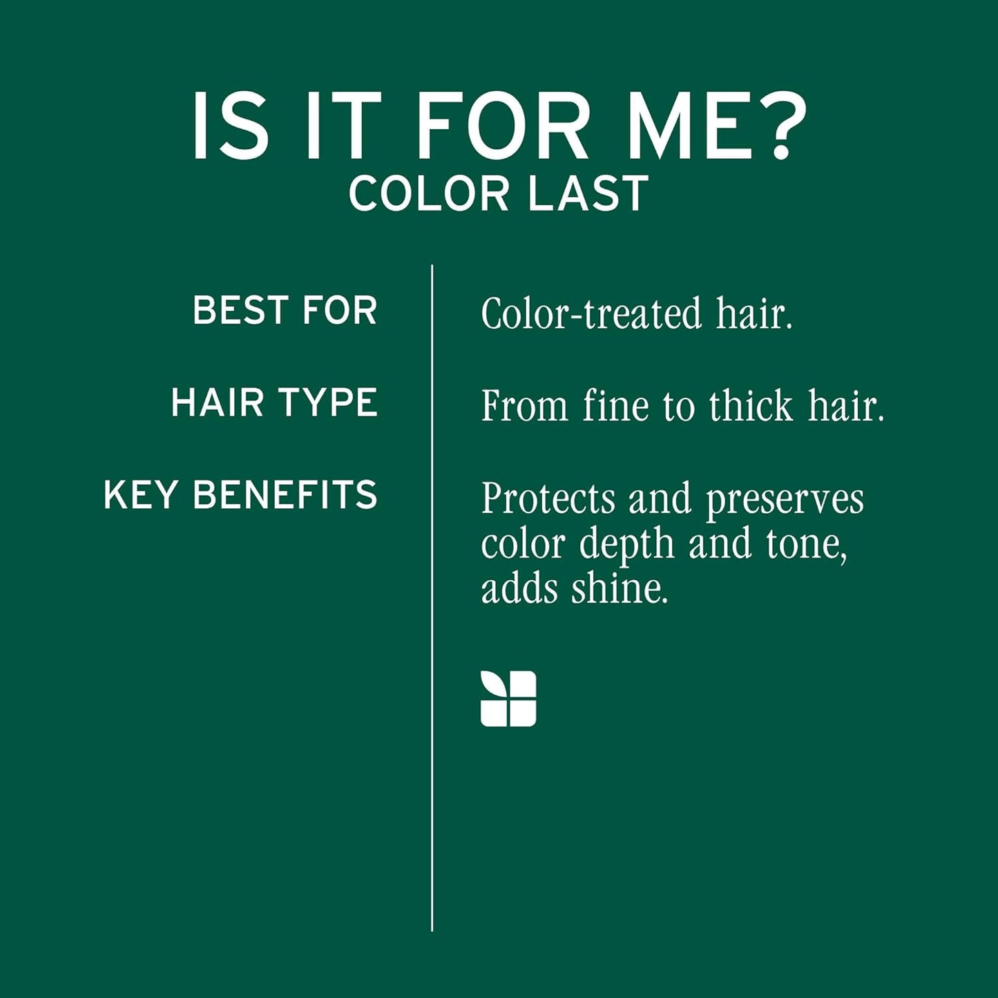 Biolage Color Last Conditioner - Protects & Preserves Color Treated Hair, Hydrates & Repairs Damaged Hair, Adds Shine, Vegan, Paraben-Free
