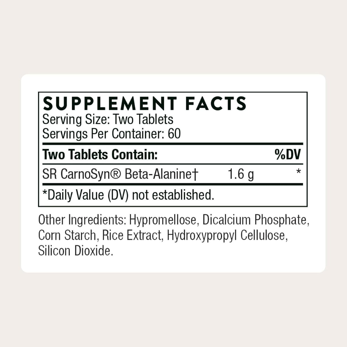 THORNE - Beta Alanine Sustained Release - Supports Muscle Output & Endurance - Helps Reduce Fatigue & Soreness* - Amino Acid Supplement - NSF Certified for Sport - Gluten & Dairy-Free - 120 Tablets