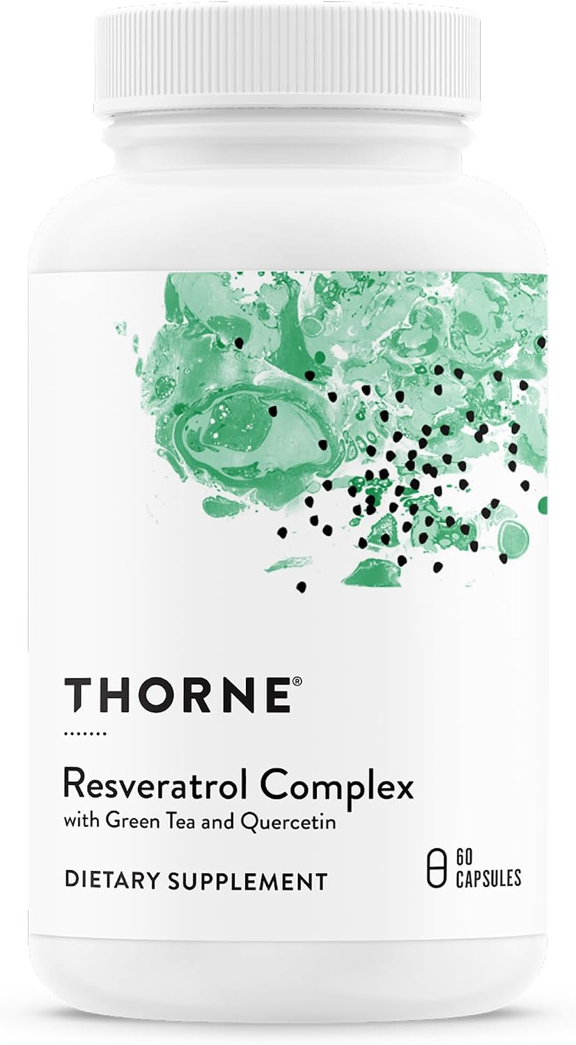 THORNE - Resveratrol Complex - Supports Healthy Aging* - Trans-Resveratrol Supplement with Green Tea, Quercetin & Curcumin Phytosome - Third-Party Certified - Gluten, Dairy & Soy-Free - 60 Capsules