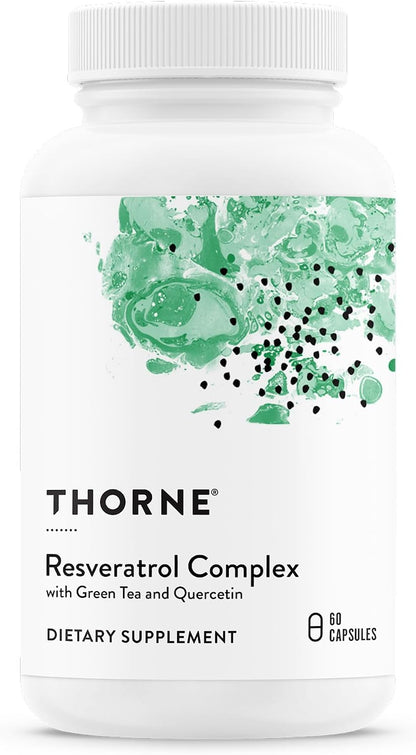 THORNE - Resveratrol Complex - Supports Healthy Aging* - Trans-Resveratrol Supplement with Green Tea, Quercetin & Curcumin Phytosome - Third-Party Certified - Gluten, Dairy & Soy-Free - 60 Capsules