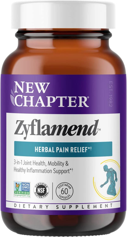 New Chapter Zyflamend - Pain Relief, Inflammation & Joint Support Supplement* - Herbal Blend Includes Turmeric, Ginger & Rosemary - Contains No DLPA - Non-GMO, Vegetarian & Gluten Free - 60 Capsules
