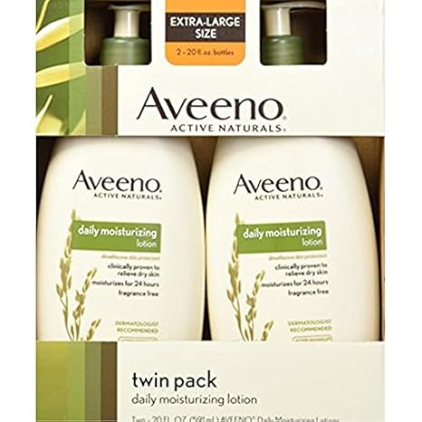 Aveeno Daily Moisturizing Body Lotion, Body Lotion for Dry Skin with Prebiotic Oat, Paraben Free, Fragrance Free, Non-Greasy, Non-Comedogenic Moisturizer, 18/30 FL OZ