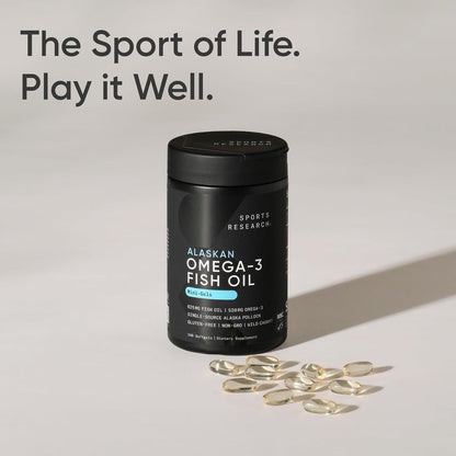 Sports Research® Omega-3 Fish Oil Minis from Wild Alaska Pollock, 120 Count | Easy to Swallow Mini-Softgel, Always Fresh Never Fishy, 345mg EPA 130mg DHA per Softgel, MSC Certified Sustainable, Non-GMO