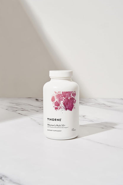 THORNE - Women's Multi 50+ - Comprehensive Daily Multi with Vitamins A, B6, B12, C, D, E, K, Zinc & More - Support Heart, Brain, Bone & Immune Health* - Third-Party Certified - 180 Capsules