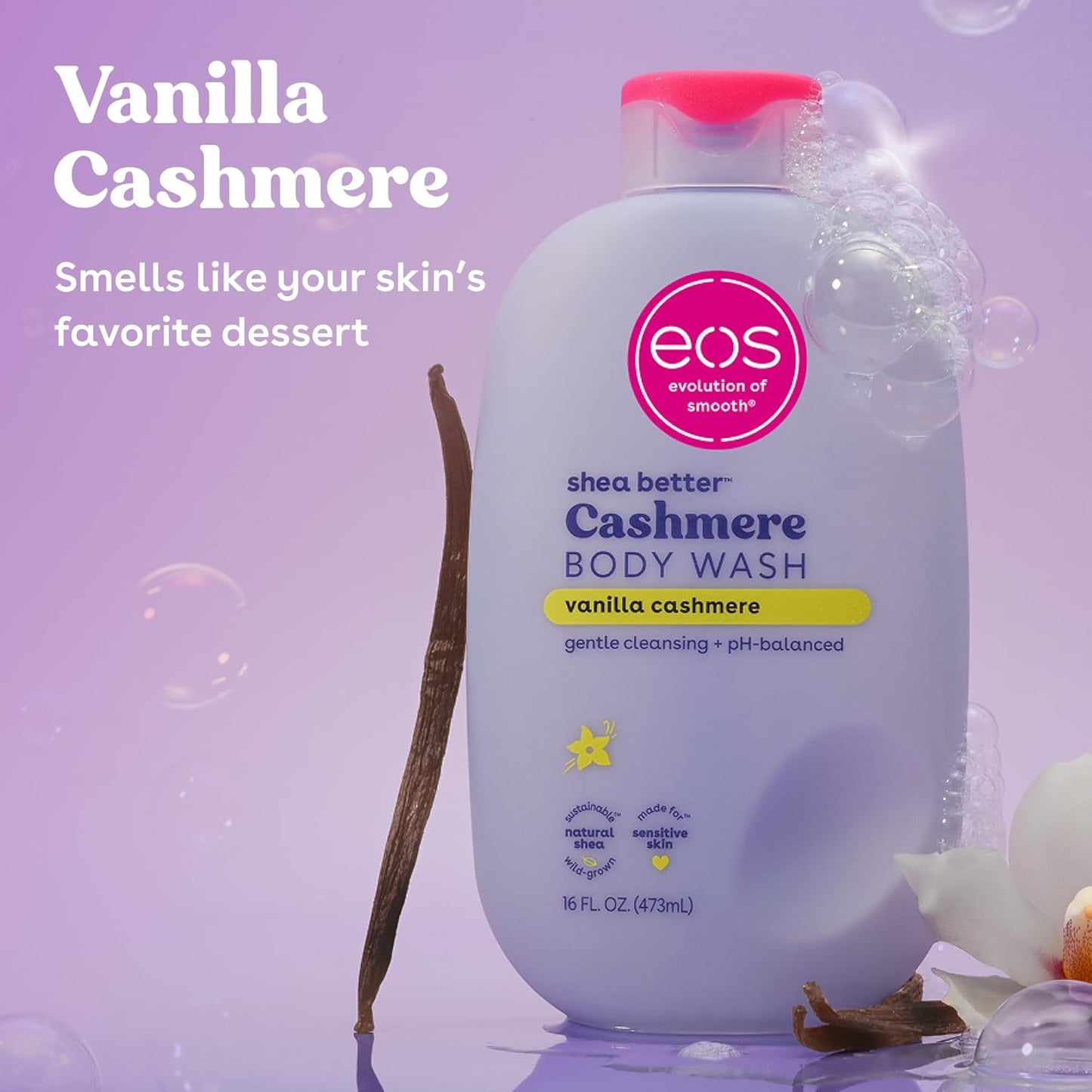 eos Cashmere Body Wash – Vanilla/Strawberry/Pink Champagne/Coconut Water/Creme De Pistachio/Fresh & Cozy Cashmere, Moisturizing Body Wash 16 Oz