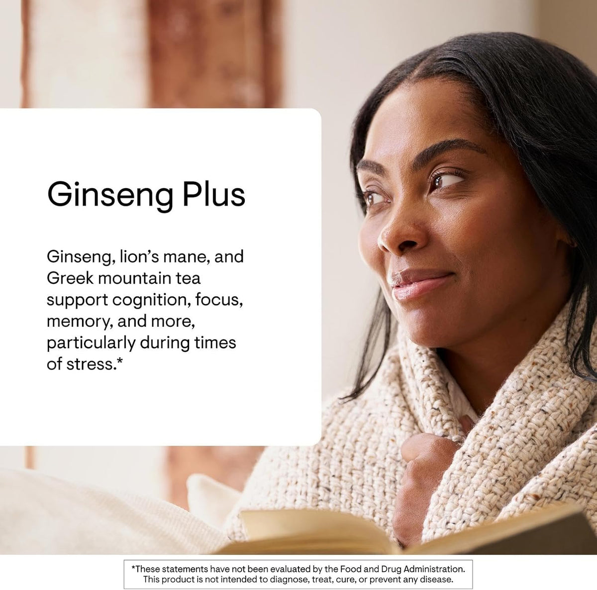 THORNE - Ginseng Plus - Supports Daily Energy Levels, Mental Clarity, Mood & Stress Management* - with Lion's Mane & Greek Mountain Tea - Third-Party Certified - Gluten & Dairy-Free - 60 Capsules