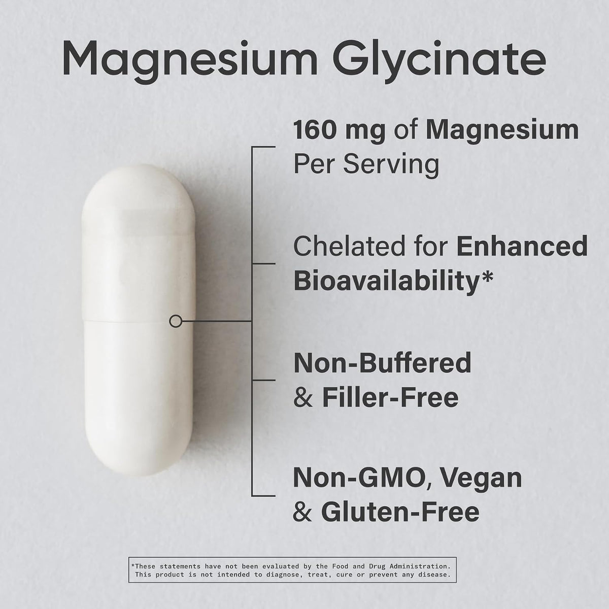 Sports Research® Magnesium Glycinate 160mg, 90 Veggie Capules | 1441mg Cheletated Magnesium per Serving | Gentle on the Stomach | Non-GMO, Soy Free, Essential Mineral