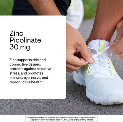 THORNE - Zinc Picolinate 30 mg - Well-Absorbed Zinc Supplement for Growth and Immune Function - Promotes Healthy Skin & Eyes* - Third-Party Certified - Gluten, Dairy & Soy-Free - 60 Capsules