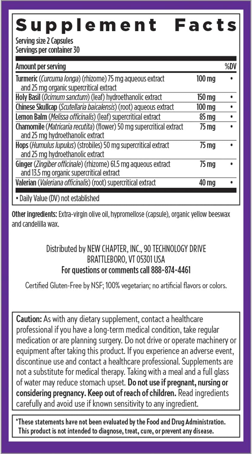 New Chapter Turmeric Supplement + Sleep Aid - Turmeric Force Nighttime for Sleep Support with Valerian Root + Ginger + NO Black Pepper Needed + Non-GMO Ingredients - 60 Vegetarian Capsule