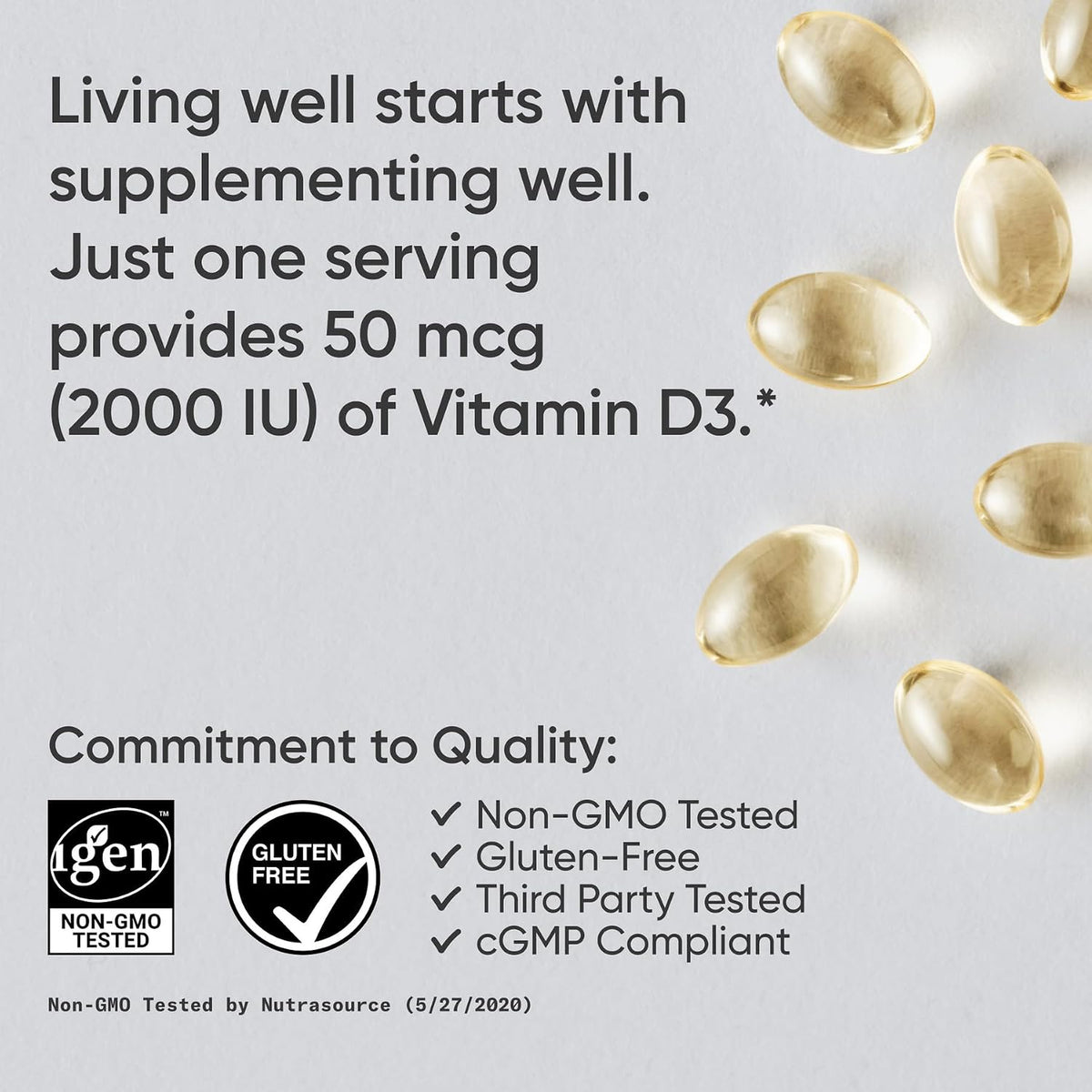 Sports Research® Vitamin D3 2000iu/50mcg with Coconut Oil, 360 Softgels | Double Strength Vitamin D Supplement | Immune, Bone, Mood Support | Non-GMO, Soy Free - 360 Servings