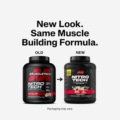 Muscletech Whey Protein Powder (Cookies & Cream, 4 Pound) - Nitro-Tech Ultimate Muscle Building Formula with Whey Protein Isolate - 30g of Protein, 3g of Creatine & 6.8g of BCAA