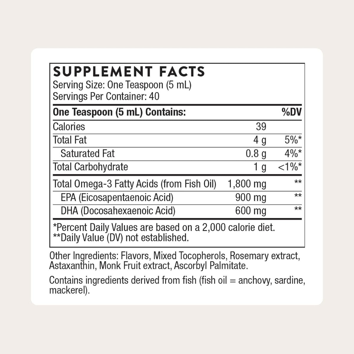 THORNE - Omega Superb - Fish Oil Liquid Supplement with EPA & DHA - Supports Brain, Skin, Joint & Heart Health* - Lemon Berry - Third-Party Certified - Gluten, Dairy & Soy-Free - 40 Servings