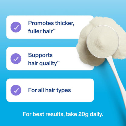 Vital Proteins Collagen Peptides + Biotin 10000mcg Hair Complex, Hair Growth Supplement - Clinically Studied Lustriva to Promote Thicker Fuller Hair, 20g Unflavored Collagen for Women 11.4oz Powder