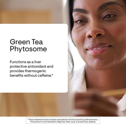 THORNE - Green Tea Phytosome - Provides Antioxidant Support, Liver Protection & Thermogenesis and Metabolic Benefits* - Caffeine-Free - Third-Party Certified - Gluten, Dairy & Soy-Free - 60 Capsules