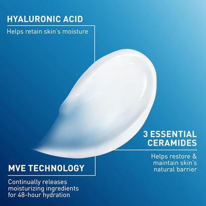 CeraVe Moisturizing Cream, Face Body Moisturizer, Normal to Dry Skin 8/19 Oz