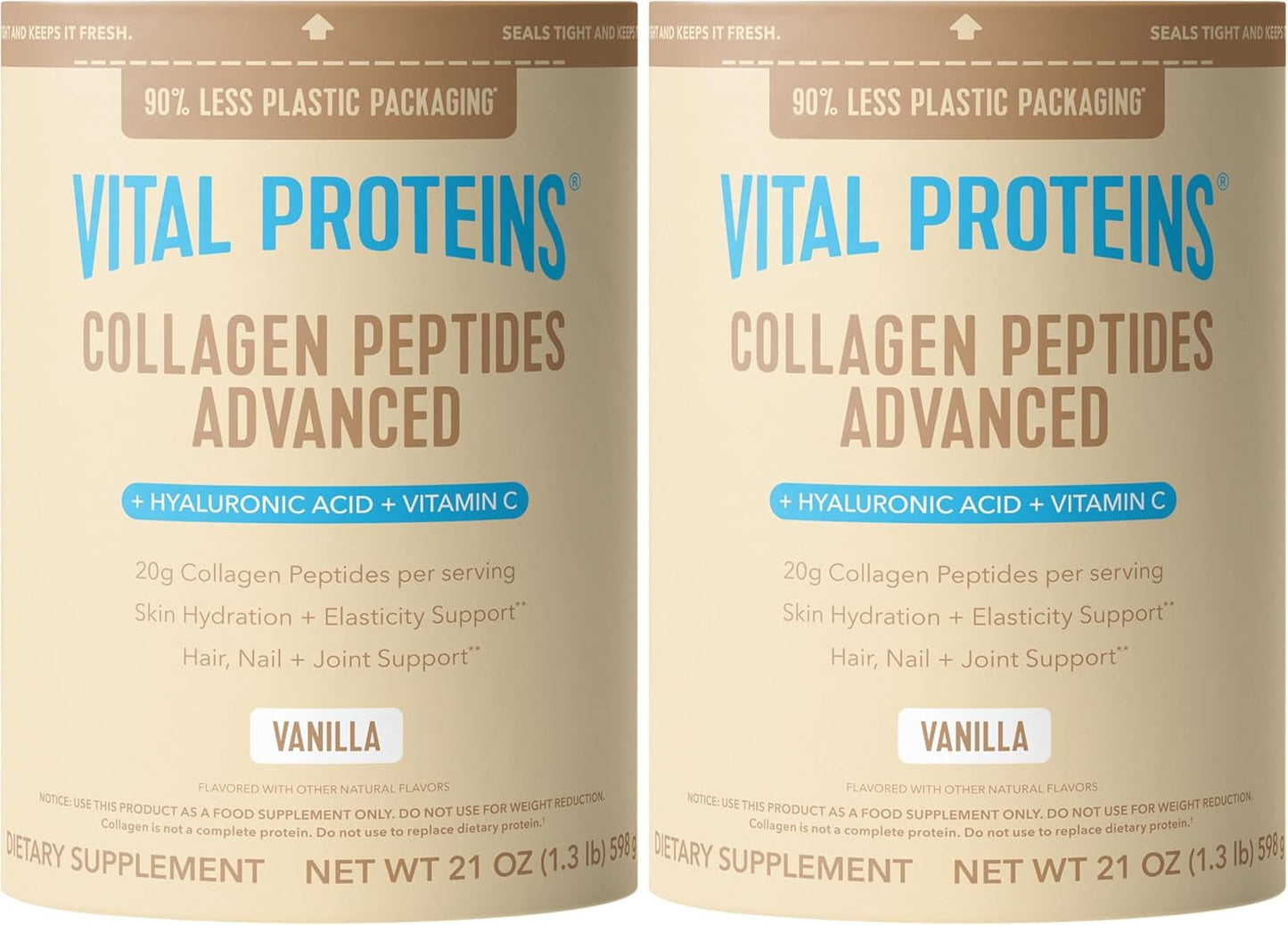 Vital Proteins Collagen Peptides Advanced, Hydrolyzed Peptides with Hyaluronic Acid and Vitamin C - Chocolate Flavor Powder, 24.7oz
