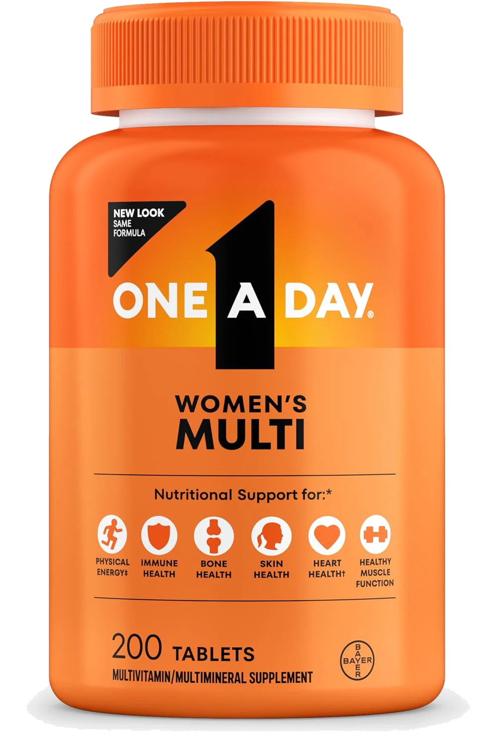 One A Day Multivitamin for Women- Daily Vitamins for Woman with Biotin, Calcium, Folic Acid, Iron & Zinc, Complete Women’s Vitamins, 200 Ct