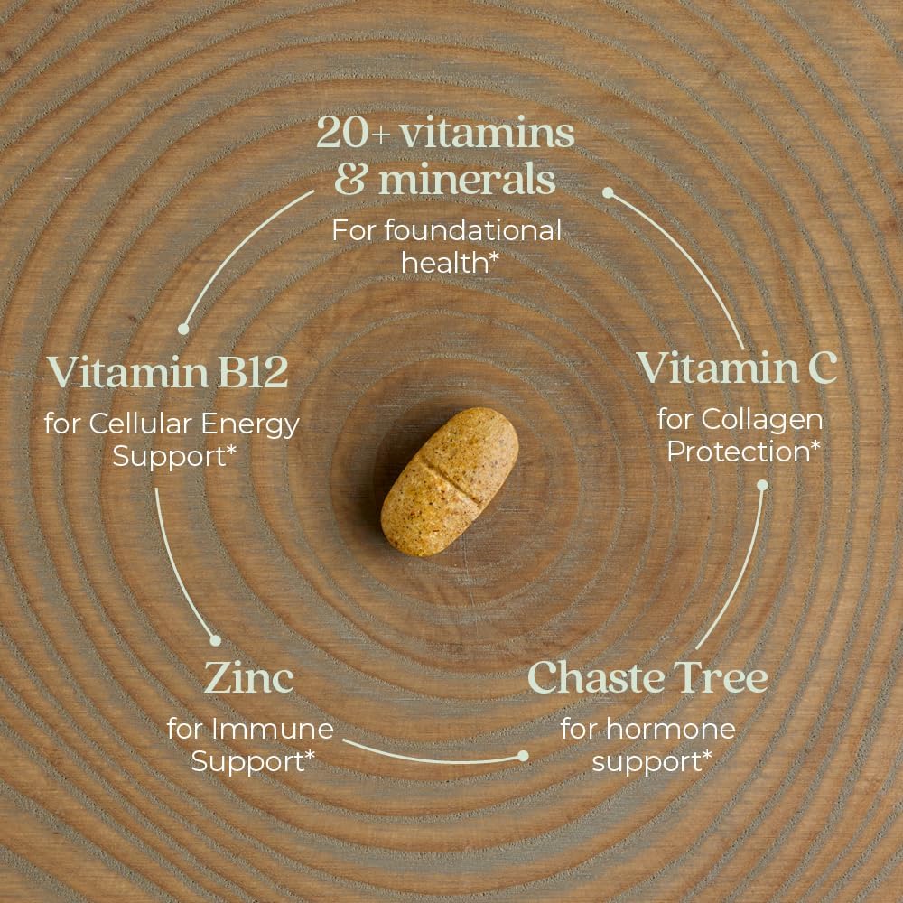 New Chapter Women’s Multivitamin 40+, extra B6 & B12, Biotin for Hair Growth, D3, Vit C, Zinc for Immune & Stress Support, Gentle on an Empty Stomach, One Daily, Non-GMO, Gluten-Free, 48/72/96 Tablets