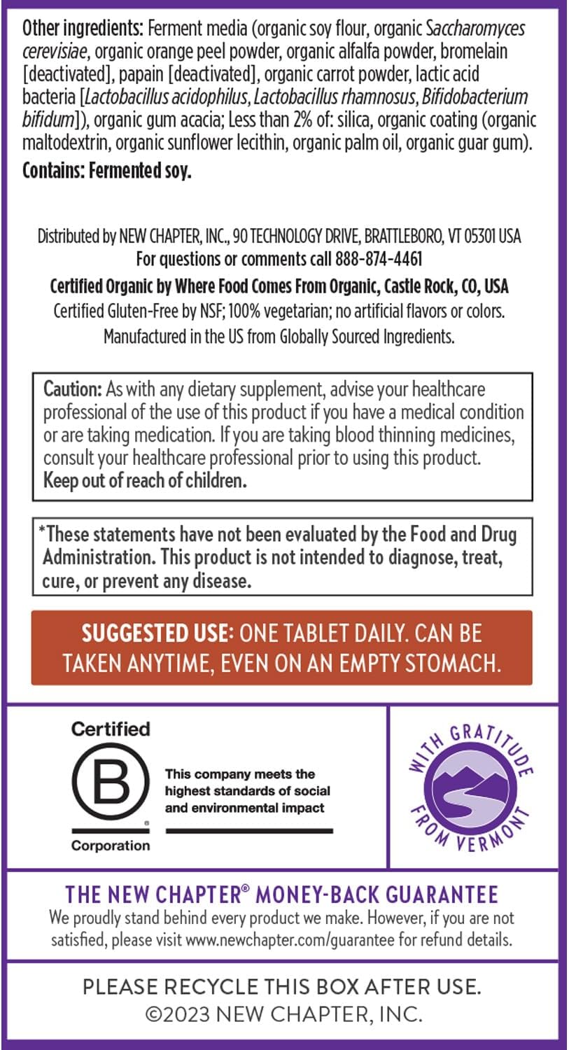 New Chapter Men’s Multivitamin, B6, Extra B12, D3, Vitamin C & Zinc, Immune, Heart, Cellular Energy, and Brain Health, Gentle on The Stomach, One Daily, Non-GMO, Gluten-Fre