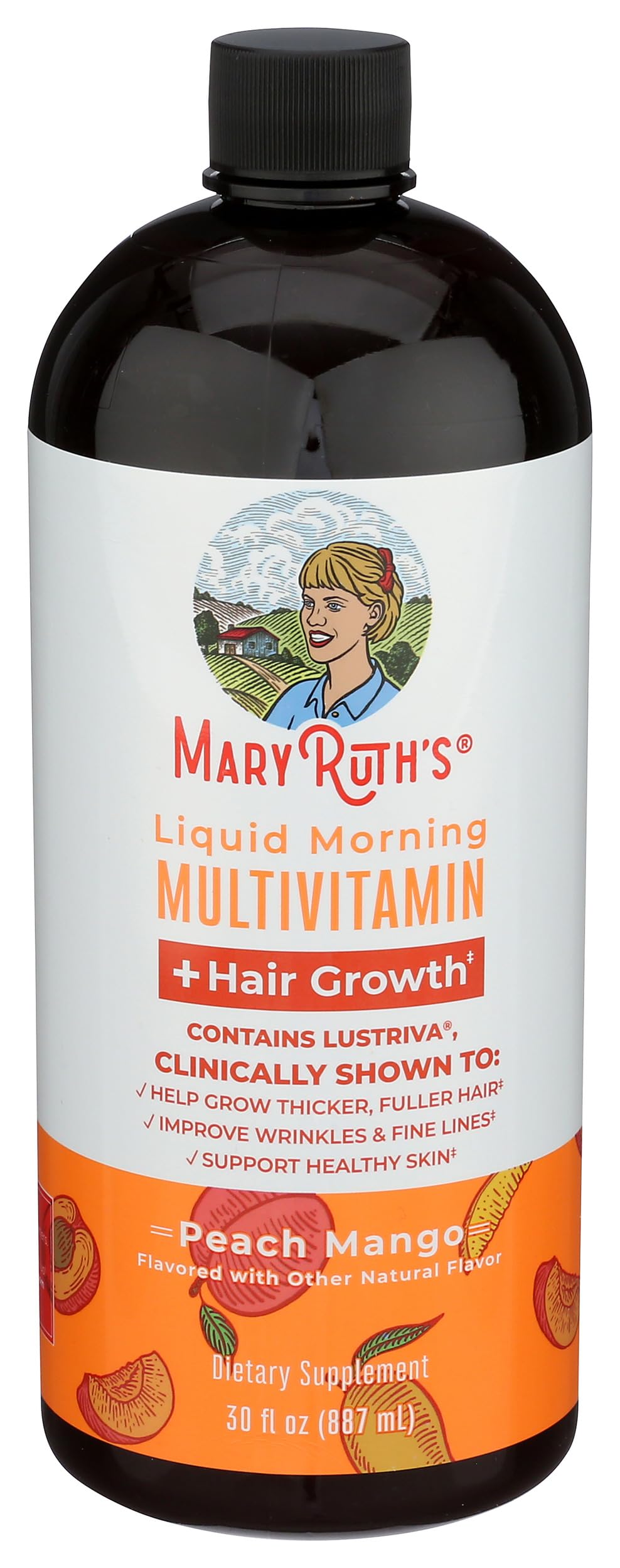 MARYRUTH'S Liquid Multivitamin+Hair Growth | Biotin 10000mcg | Lustriva Hair Growth Supplement | Clinically Tested in Women for Thicker Hair&Facial Wrinkle | Skin Care | Ages 18+