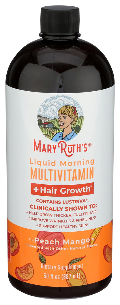 MARYRUTH'S Liquid Multivitamin+Hair Growth | Biotin 10000mcg | Lustriva Hair Growth Supplement | Clinically Tested in Women for Thicker Hair&Facial Wrinkle | Skin Care | Ages 18+