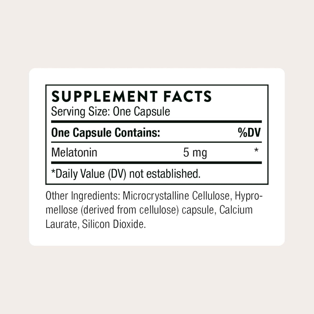 THORNE - Melaton-5-5 mg Melatonin Supplement - Supports Normal Circadian Rhythms, Restful Sleep & Relaxation* - Third-Party Certified - Gluten, Dairy & Soy-Free - 60 Capsules