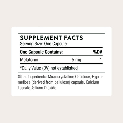 THORNE - Melaton-5-5 mg Melatonin Supplement - Supports Normal Circadian Rhythms, Restful Sleep & Relaxation* - Third-Party Certified - Gluten, Dairy & Soy-Free - 60 Capsules