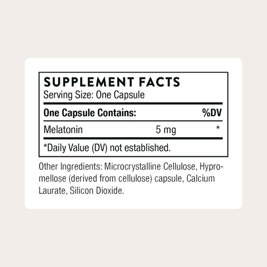THORNE - Melaton-5-5 mg Melatonin Supplement - Supports Normal Circadian Rhythms, Restful Sleep & Relaxation* - Third-Party Certified - Gluten, Dairy & Soy-Free - 60 Capsules