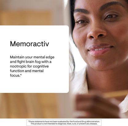 THORNE - Memoractiv - Nootropic Brain Supplement for Focus, Cognitive Function, Creativity & Concentration* - Ashwagandha, Caffeine, Acetyl-L-Carnitine & More - Gluten-Free, Dairy-Free - 60 Capsules