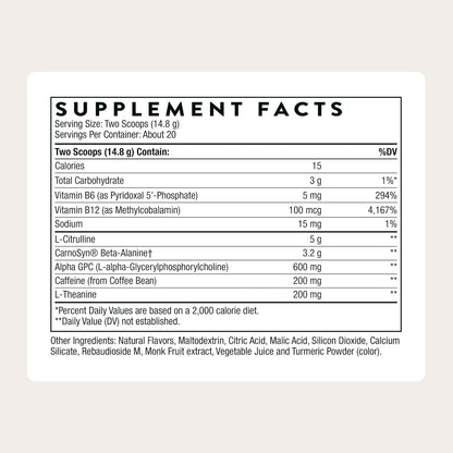 THORNE - Advanced Pre-Workout - Pre-Workout Powder Supplement with Amino Acids, Naturally Derived Caffeine, Alpha GPC & Beta-Alanine - Rainbow Sherbet - NSF Certified for Sport - 20 Servings