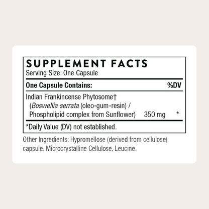 THORNE - Boswellia Phytosome - Supports a Healthy Inflammatory Response in the Brain, Lungs, GI Tract, Muscles, Joints & Tendons* - Third-Party Certified - Gluten, Dairy & Soy-Free - 60 Capsules