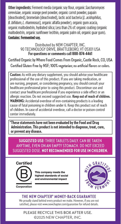 New Chapter, Postnatal Vitamins Lactation Supplement, Complete Multivitamin with Fermented Vitamin D3 + B Vitamins, Made with Organic Vegetables & Herbs, Non-GMO Ingredients, 96 Count