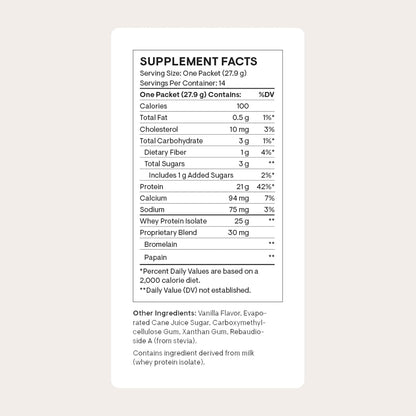 THORNE - Whey Protein Isolate - Balanced Amino Acids Profile with BCAAs - 21 Grams of Easy to Digest Whey Protein Powder - NSF Certified for Sport - Vanilla - Gluten & Soy-Free - 14 Packets