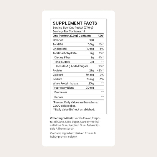 THORNE - Whey Protein Isolate - Balanced Amino Acids Profile with BCAAs - 21 Grams of Easy to Digest Whey Protein Powder - NSF Certified for Sport - Vanilla - Gluten & Soy-Free - 14 Packets