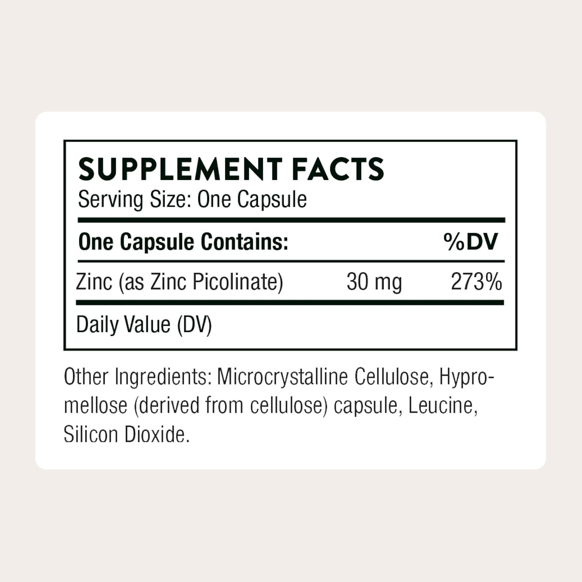THORNE - Zinc Picolinate 30 mg - Well-Absorbed Zinc Supplement for Growth and Immune Function - Promotes Healthy Skin & Eyes* - Third-Party Certified - Gluten, Dairy & Soy-Free - 60 Capsules