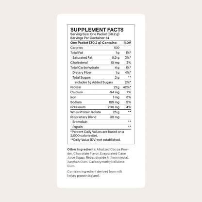 THORNE - Whey Protein Isolate - Balanced Amino Acids Profile with BCAAs - 21 Grams of Easy to Digest Whey Protein Powder - NSF Certified for Sport - Chocolate - Gluten & Soy-Free - 14 Packets