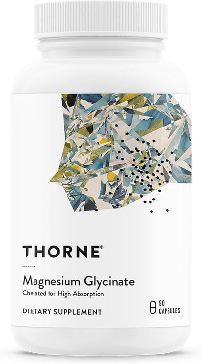 THORNE - Magnesium Glycinate - Supports Restful Sleep, Muscle Relaxation, Heart Health & Metabolism* - Chelated Magnesium Capsules - Third-Party Certified - Gluten, Dairy & Soy-Free - 90 Servings