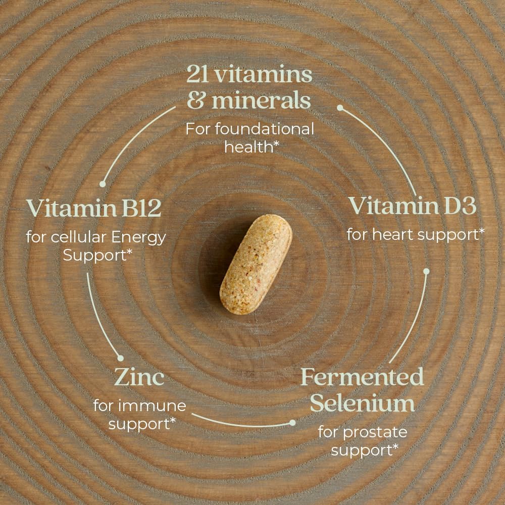 New Chapter Men’s Multivitamin, B6, Extra B12, D3, Vitamin C & Zinc, Immune, Heart, Cellular Energy, and Brain Health, Gentle on The Stomach, One Daily, Non-GMO, Gluten-Fre