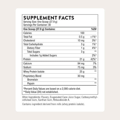 THORNE - Whey Protein Isolate - Balanced Amino Acids Profile with BCAAs - 21 Grams of Easy to Digest Whey Protein Powder - NSF Certified for Sport - Vanilla - Gluten & Soy-Free - 14 Packets