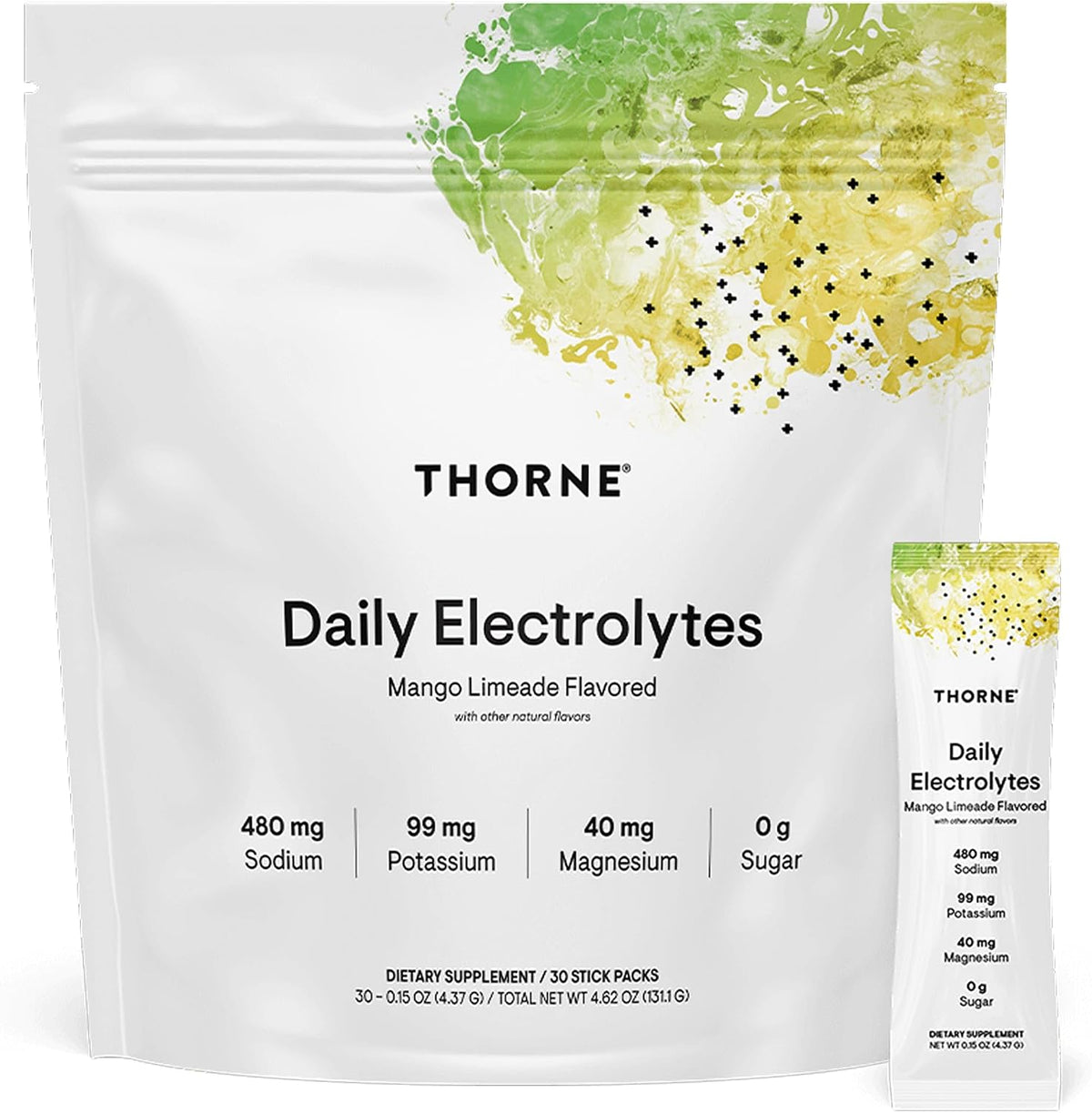 THORNE - Daily Electrolytes - Zero Sugar & Low-Calorie Electrolyte Powder Drink Mix - Flavors Derived from Natural Sources - NSF Certified for Sport - Variety - 30 Stick Packs