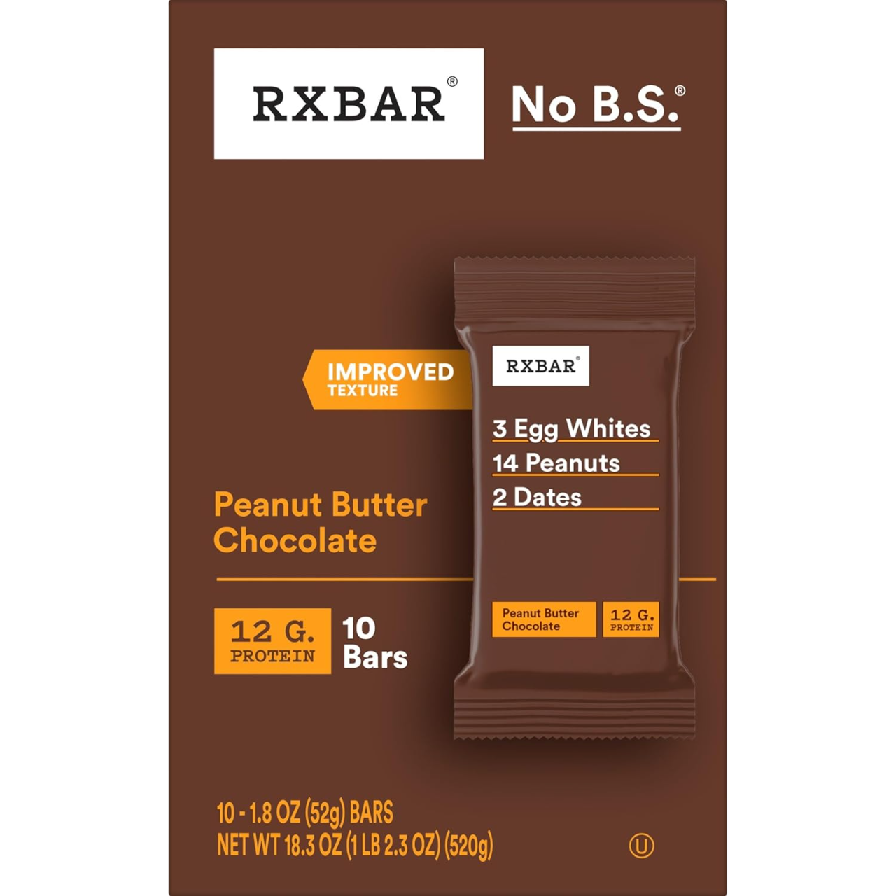 RXBAR Protein Bars, Protein Snack, Snack Bars, Peanut Butter Chocolate