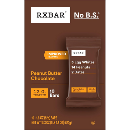 RXBAR Protein Bars, Protein Snack, Snack Bars, Peanut Butter Chocolate