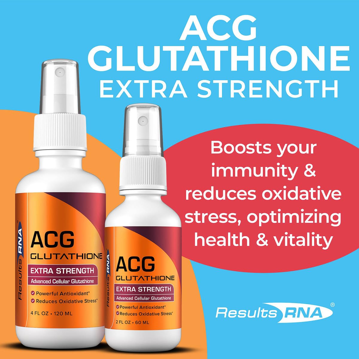 Results RNA - ACG Glutathione Extra Strength Immune Boost – Powerful Antioxidant & Immune Boost Formula in a Great Tasting Spray. Recommended by Doctors Worldwide ( 2 &4 Oz )