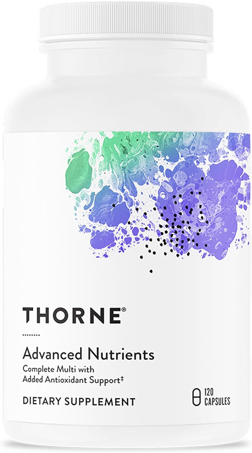 THORNE - Advanced Nutrients - Daily Multivitamin with Antioxidants, Resveratrol & Bilberry - Supports Healthy Aging & Eye Health* - Third-Party Certified - Gluten, Dairy & Soy-Free - 120 Capsules