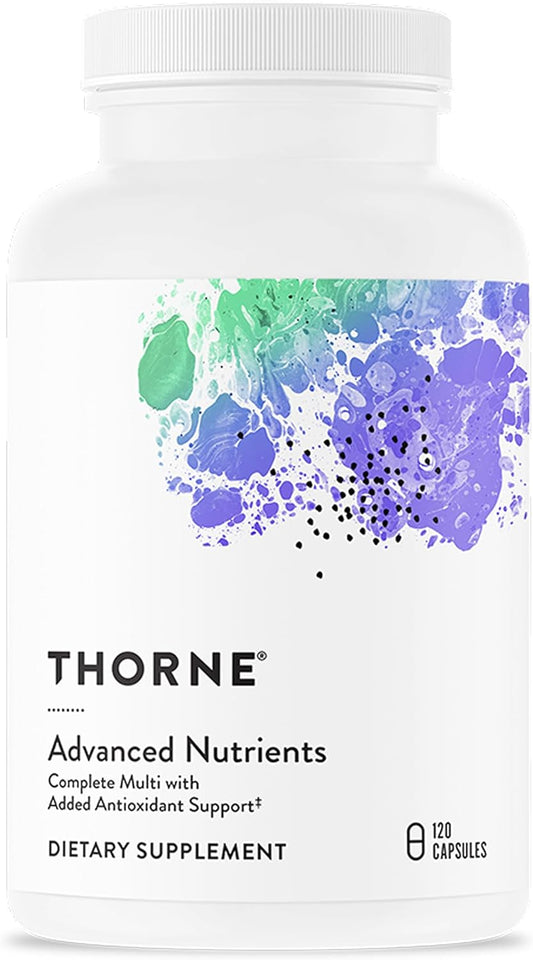 THORNE - Advanced Nutrients - Daily Multivitamin with Antioxidants, Resveratrol & Bilberry - Supports Healthy Aging & Eye Health* - Third-Party Certified - Gluten, Dairy & Soy-Free - 120 Capsules