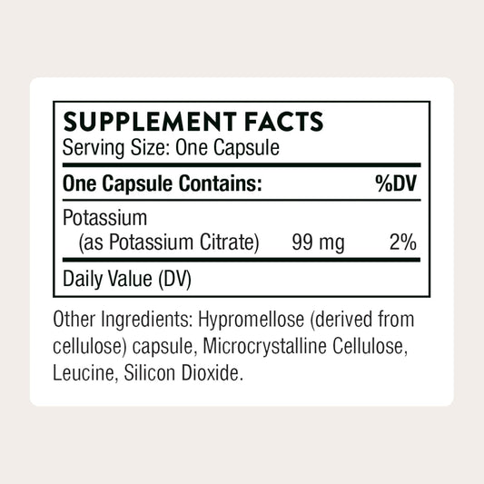 THORNE - Potassium Citrate - Essential Electrolyte Supplement for Muscle Function, Heart Health, Nerve Function & Urinary Tract Health Support* - Third-Party Certified - Gluten-Free - 90 Capsules